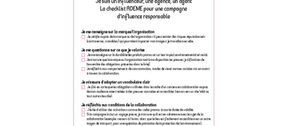 Check-list campagne d'influence responsable